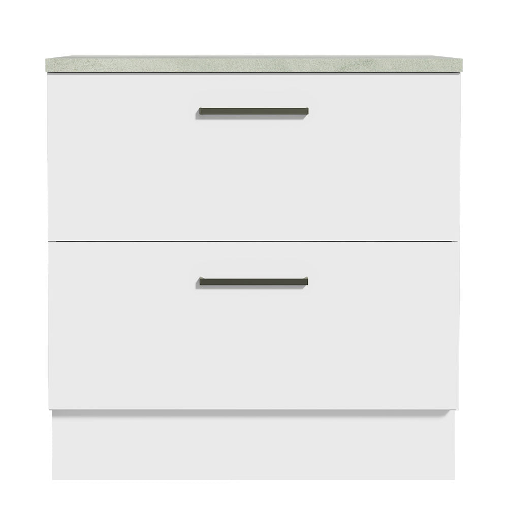 Gabinete Bajo 80cm 2 Cajones Blanco Agata