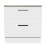 Gabinete Bajo 80cm 2 Cajones Blanco Agata