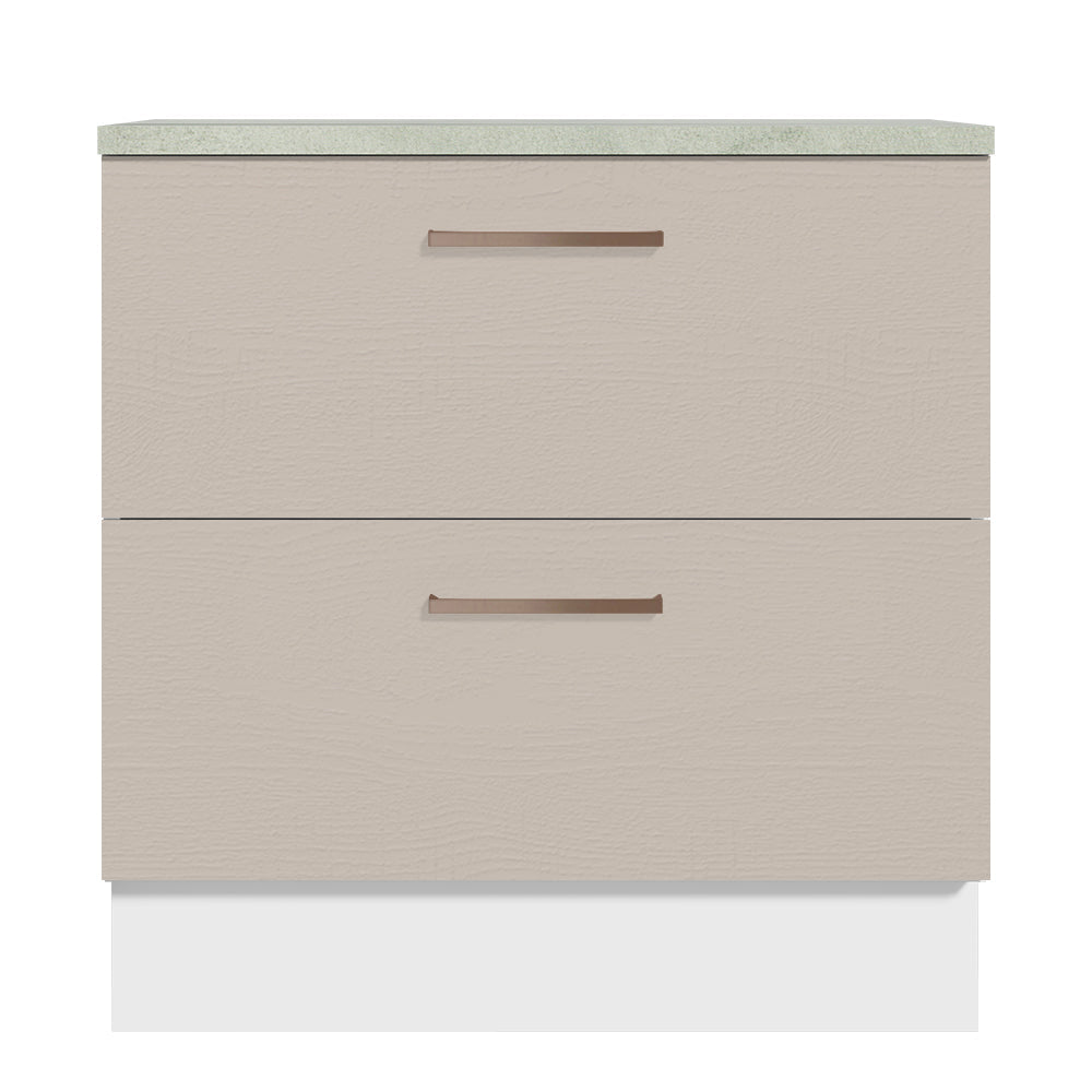 Mueble de Cocina 80 cm 2 Cajones Blanco/Crema Agata Madesa