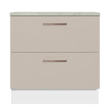 Mueble de Cocina 80 cm 2 Cajones Blanco/Crema Agata Madesa