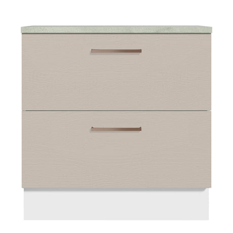 Mueble de Cocina 80 cm 2 Cajones Blanco/Crema Agata Madesa