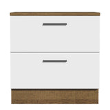 Gabinete Bajo 80cm 2 Cajones Marrón/Blanco Agata