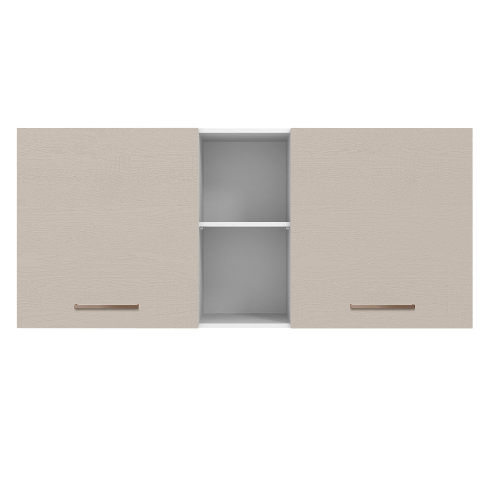 Alacena 150 cm 2 Puertas y 2 Nichos Blanco/Crema Agata Madesa