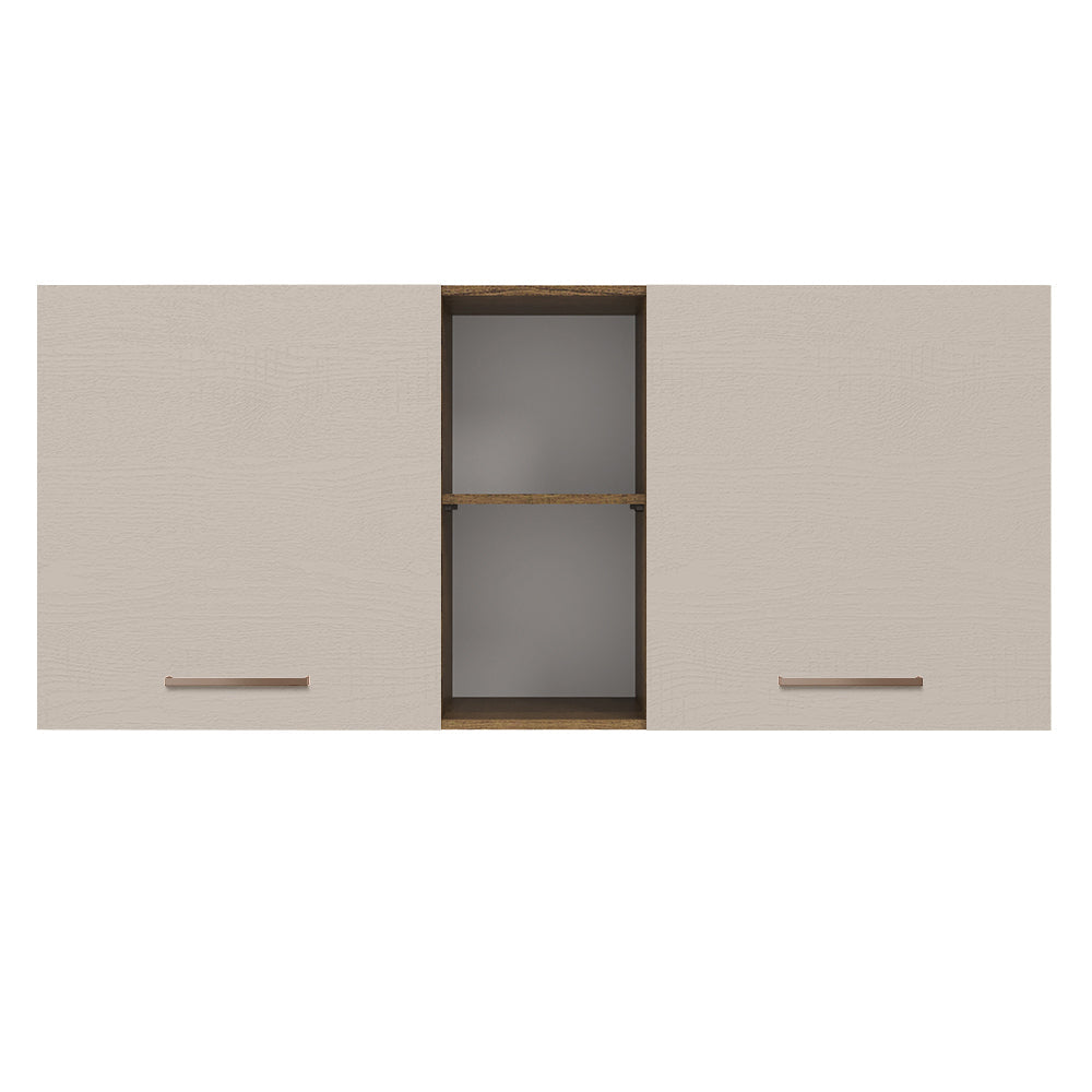 Alacena 150 cm 2 Puertas y 2 Nichos Marrón/Crema Agata Madesa