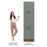 Mueble Despensa 60 cm 3 Puertas Agata Marrón/Gris