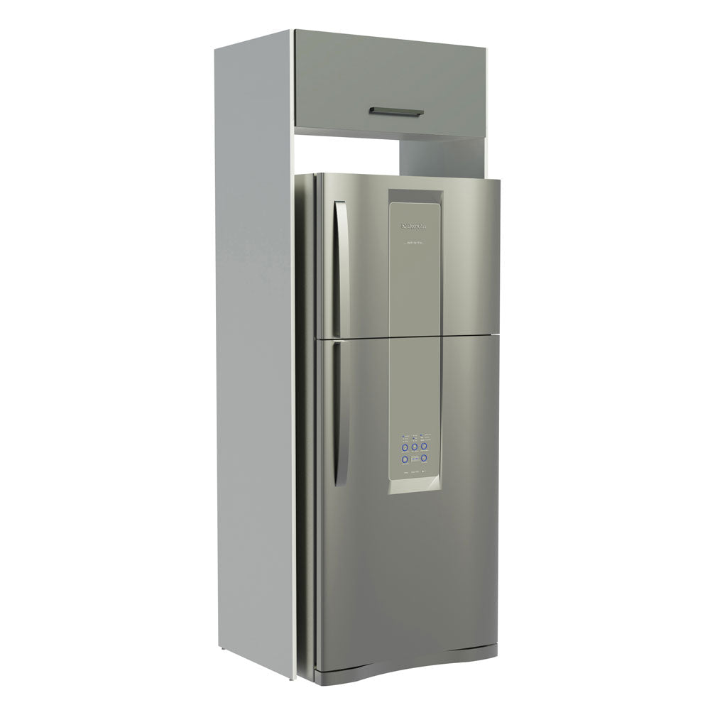 Mueble de Cocina para Refrigerador 1 Puerta Abatible Agata Blanco/Gris