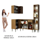 Cocina Integral Esquinera 261cm Marrón Emilly Song 01