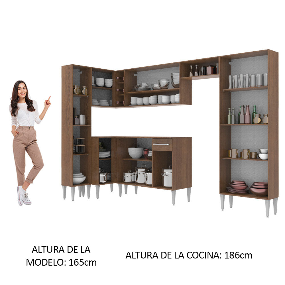 Mueble de Cocina Integral de Esquina Emilly Love 385 cm