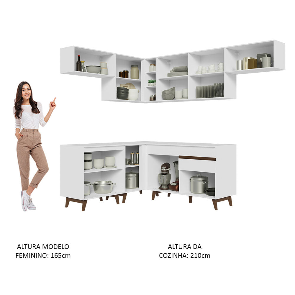 Cocina Integral de Esquina 402cm Blanco Reims 03