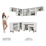 Cocina Integral de Esquina 402cm Blanco Reims 03