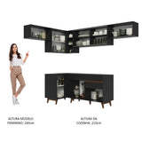 Cocina Integral Esquinera 402cm Negro Reims 04