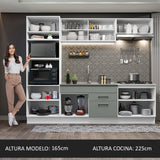 Cocina Integral 270cm Blanco/Gris Agata 03