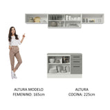 Cocina Integral 280cm Blanco/Gris Agata 04
