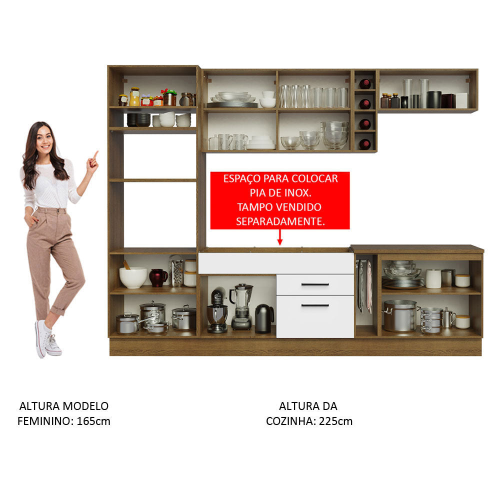 Cocina Integral 290cm Marrón/Blanco Agata 01