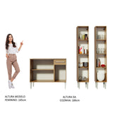 Cocina Compacta con Gabinete y Despensa Marrón Emilly Front