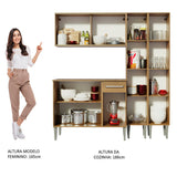 Cocina Compacta 169cm Marrón Emilly Voice 05