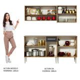 Cocina Compacta 169cm Marrón/Negro Emilly Dance 07