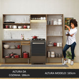 Cocina Integral 229cm con Lavadero Marrón/Gris Emilly 10