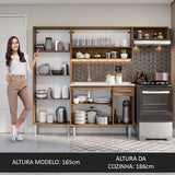 Cocina Integral 229cm con Lavadero Marrón/Negro Emilly 12