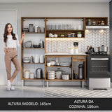 Cocina Integral 229cm con Lavadero Marrón/Gris Emilly 12