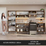 Cocina Integral 293cm con Lavadero Marrón Emilly 08