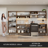 Cocina Integral 293cm con Lavadero Marrón/Blanco Emilly 08