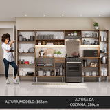 Cocina Integral 325cm Negro/Marrón Emilly Joy