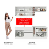 Cocina Integral 220cm Blanco/Negro Parma 03