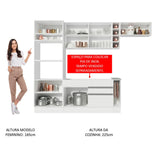Cocina Integral 290 cm Blanco Safira 04