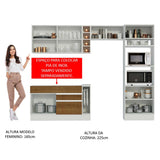 Cocina Integral 290cm Blanco/Marrón/Blanco Cristal 09