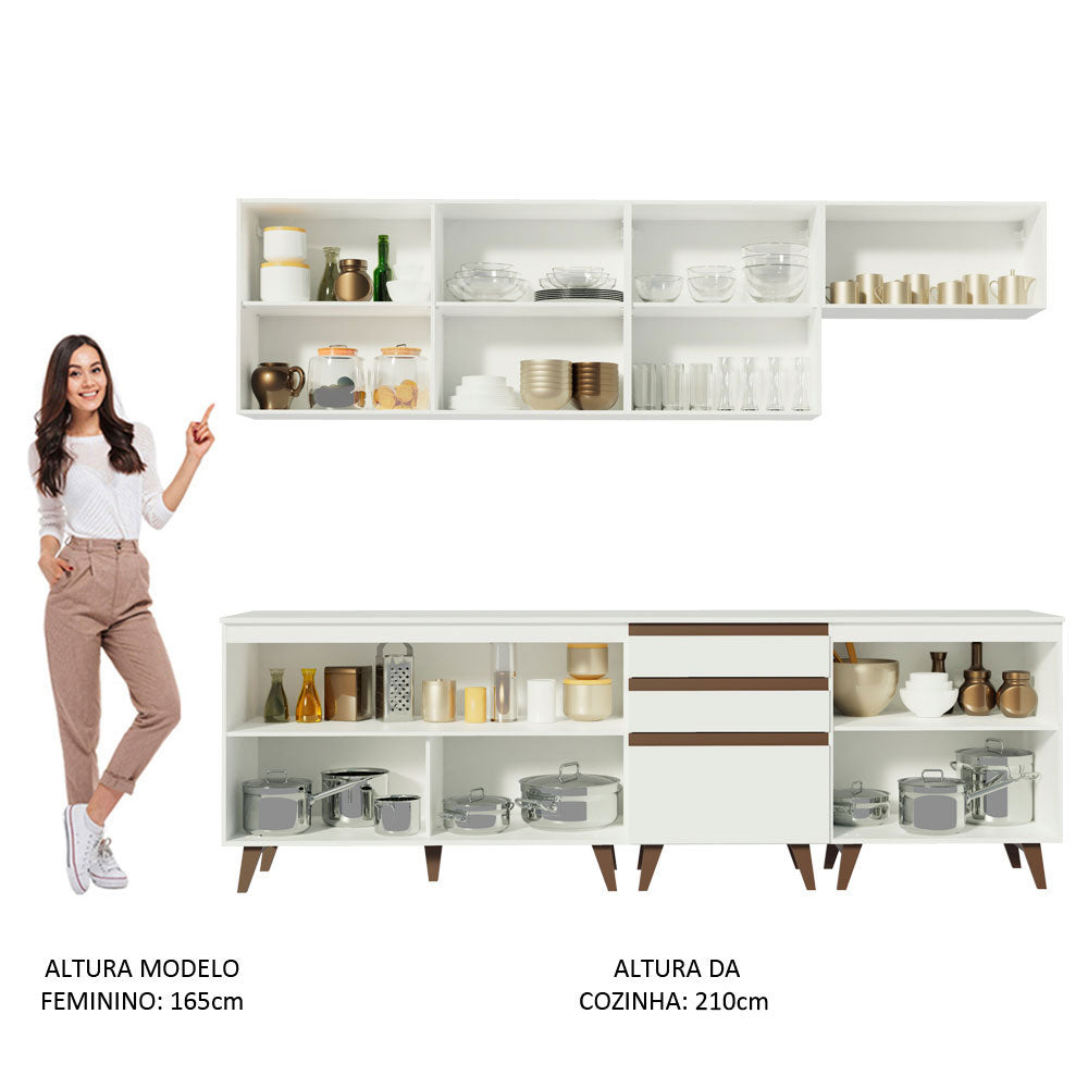 Cocina Integral 250cm Blanco Reims 01