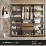 Clóset Modulado Valencia 2 Cajones 188cm Marrón/Negro 01