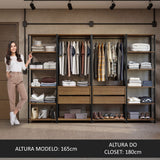 Clóset Modulado Valencia 4 Cajones 258cm Marrón/Negro 01