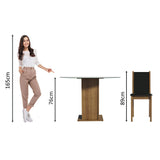Juego de Comedor Encimera de Vidrio Circular 4 Sillas Marrón/Negro/Negro Madu