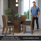Juego de Comedor Mesa Encimera de Madera 4 Sillas Marrón/Negro Samara