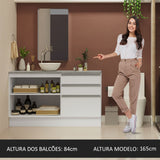 Gabinete para Baño 140cm 2 Puertas 3 Cajones Blanco