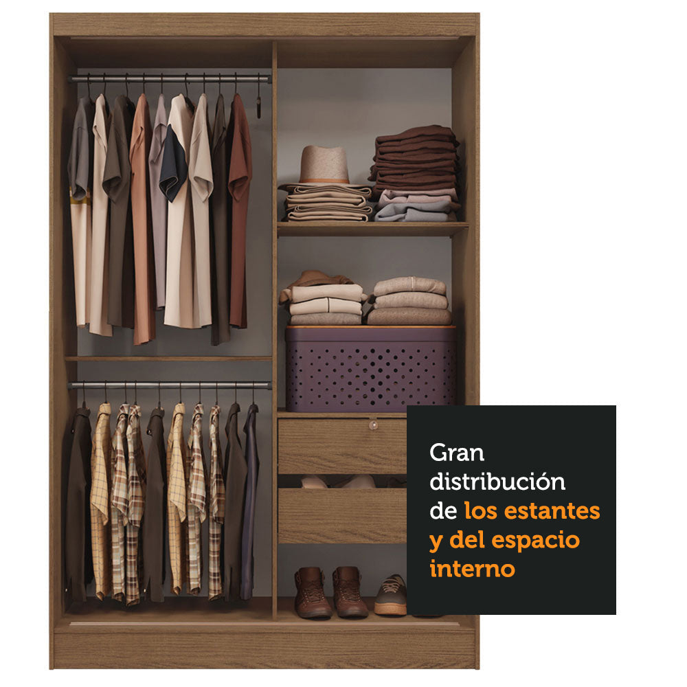 Ropero Luke 2 Puertas Corredizas 2 Cajones