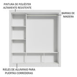 Clóset Matrimonial Monaco 3 Puertas Corredizas - Blanco