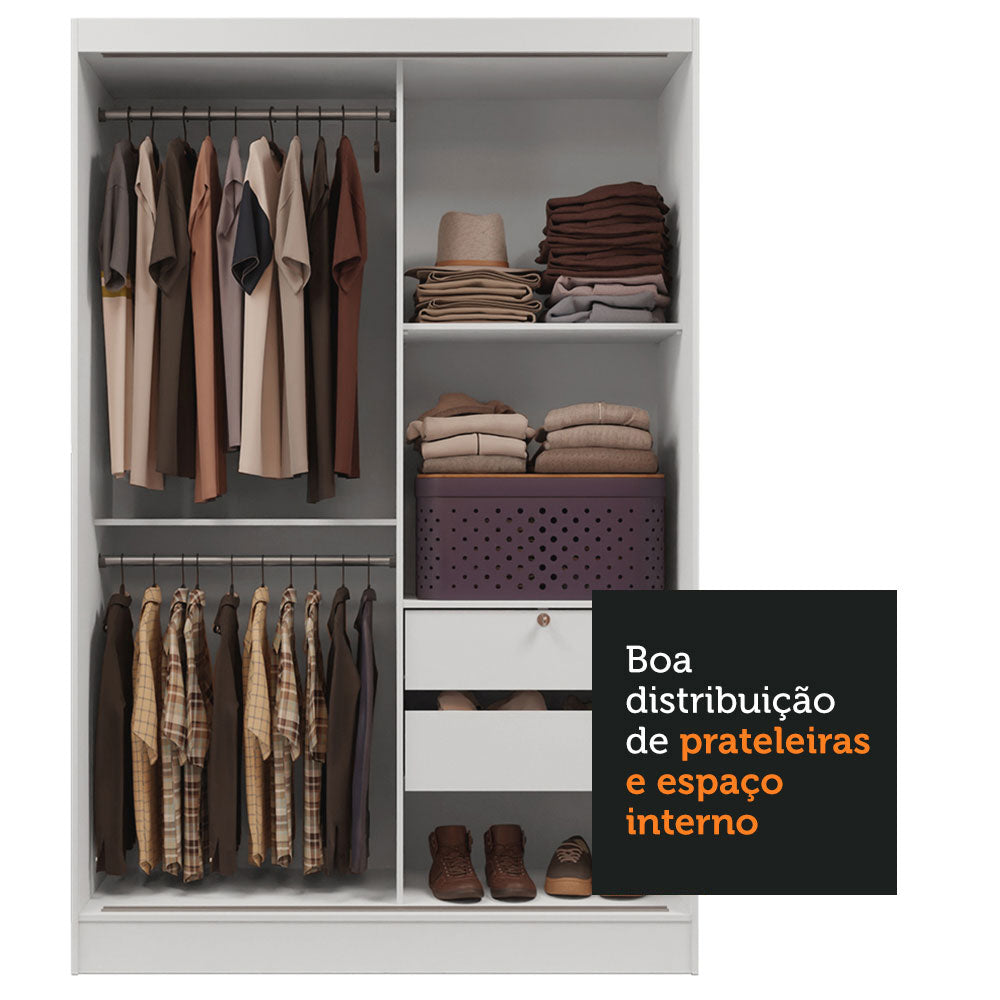 Clóset Soltero 2 Puertas Correderas Blanco Max