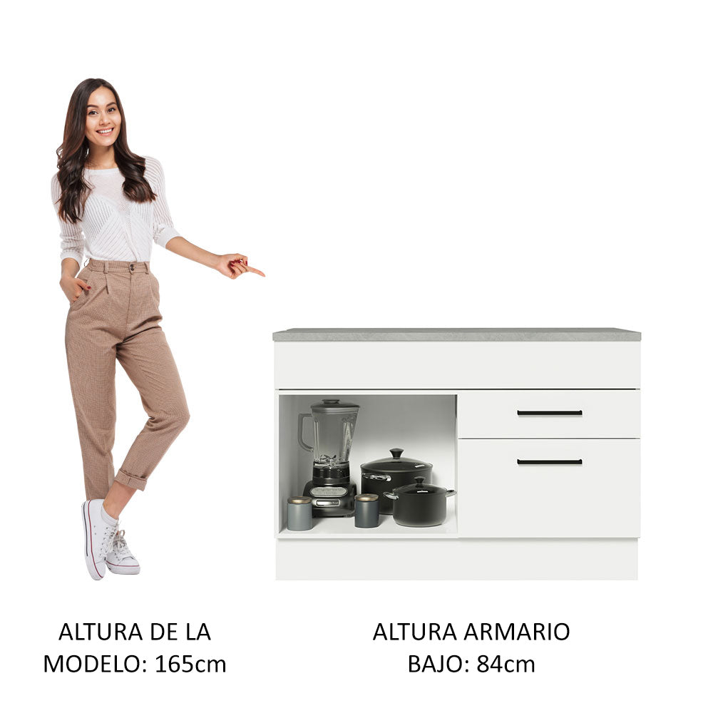 Mueble de Cocina Agata 120 cm - Mostrador para Lavadero con Encimera