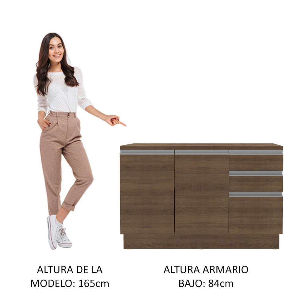 Mueble de Cocina Glamy 120 cm - Mostrador para Lavadero con Encimera