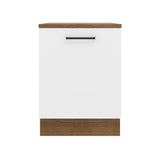 Mueble de Cocina Madesa Agata 60 cm 1 Puerta Marrón/Blanco