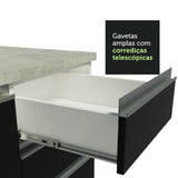 Gabinete Bajo 60 cm 3 Cajones Glamy Blanco/Negro