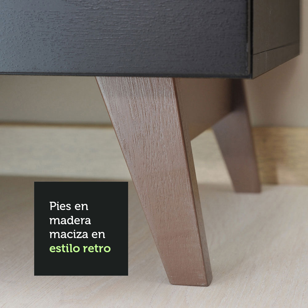 Gabinete Bajo Reims 60 cm 3 Cajones Negro