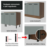 Gabinete Bajo 70 cm 2 Puertas Agata Marrón/Gris