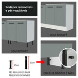 Mueble Despensa 60 cm 3 Puertas Agata Blanco/Gris