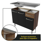 Cocina Integral 229cm con Lavadero Marrón/Negro Emilly 10