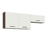 Kit con 2 Gabinetes superiores 3 Puertas Marrón/Blanco Agata
