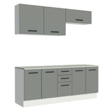 Mueble Integral Multiuso Garaje 200cm Blanco/Gris
