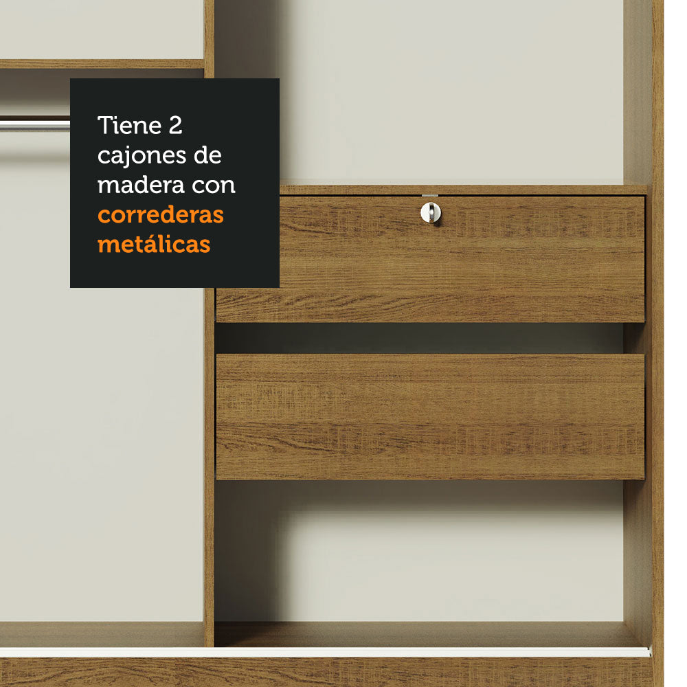 Ropero Luke 2 Puertas Corredizas 2 Cajones